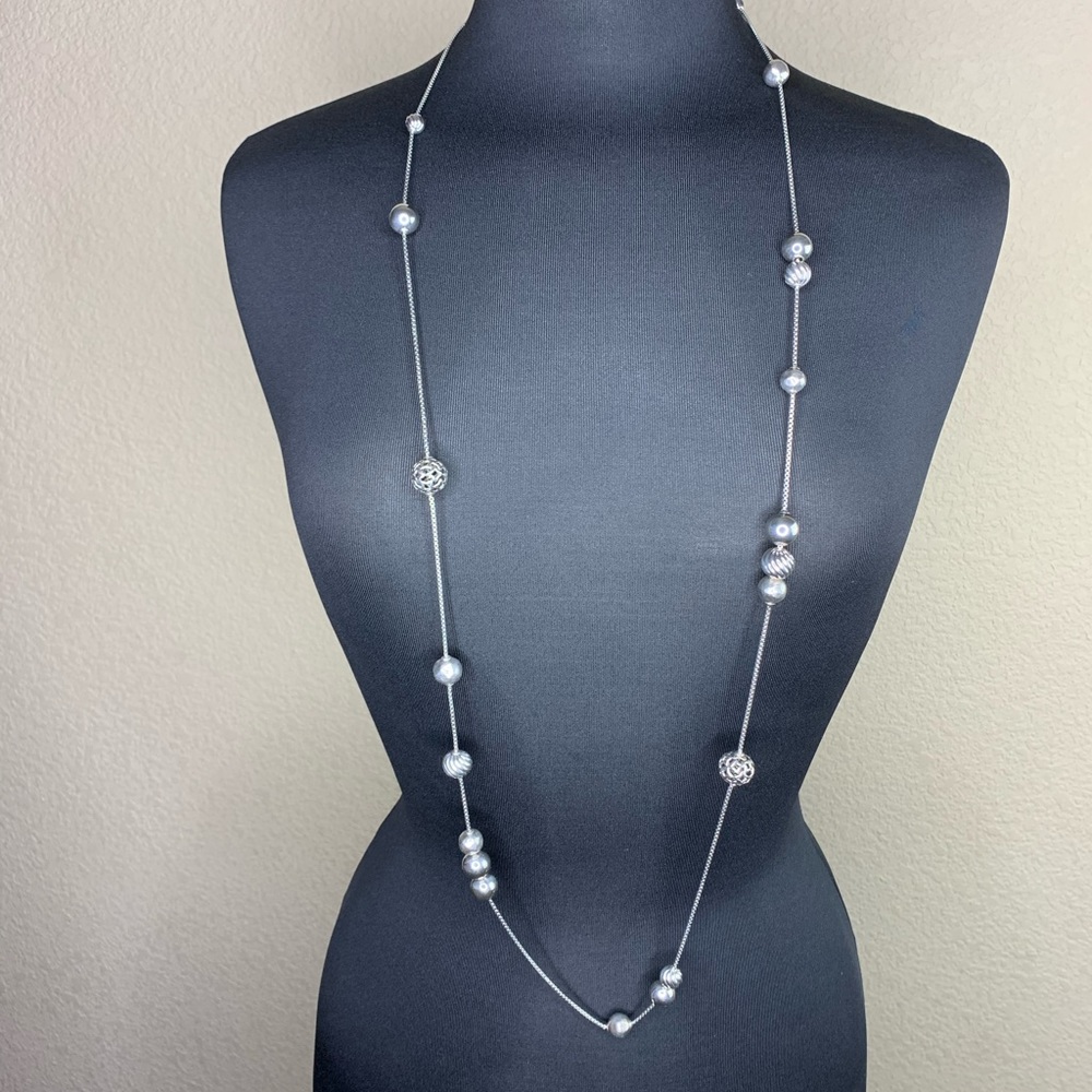 David Yurman used long sterling silver necklace